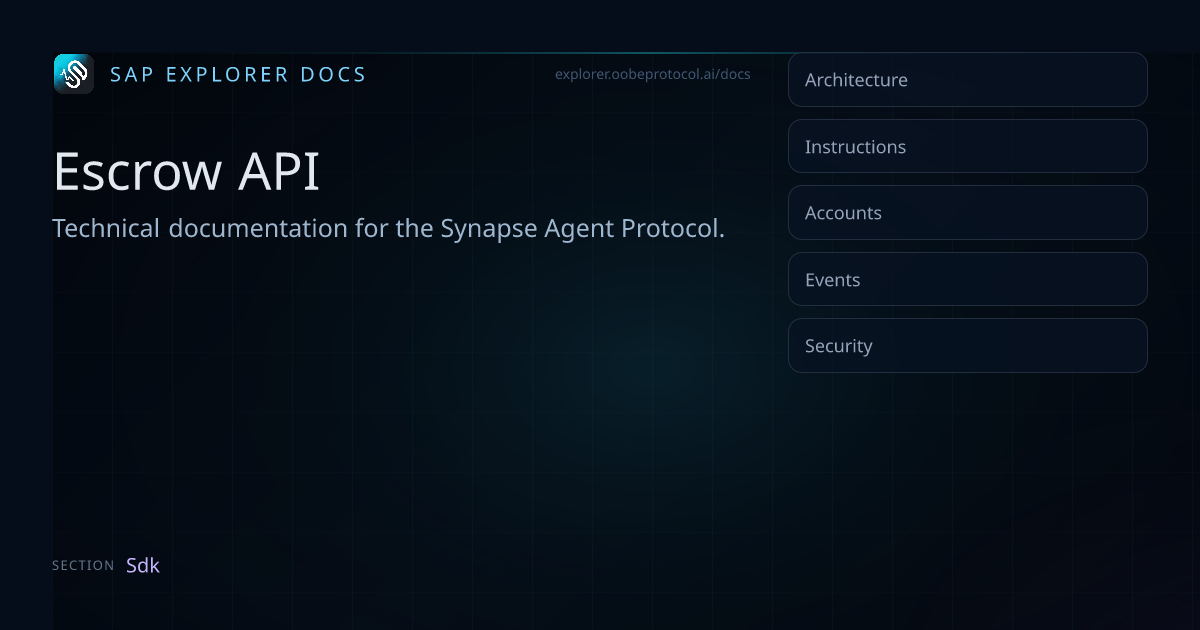 Escrow API | Synapse SAP Explorer